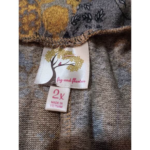 FIG & FLOWER Artsy Cowl Neck Top Blouse Plus 2X SOFT Flare Sleeves Comfort Fall - Picture 6 of 11